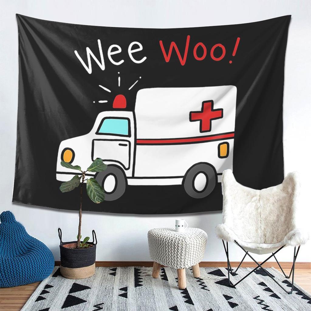 Paramedic Ambulance Tapestry Decor Art Aesthetic Tapestries for Living Room Bedroom Home Wall Cloth Wall Hanging