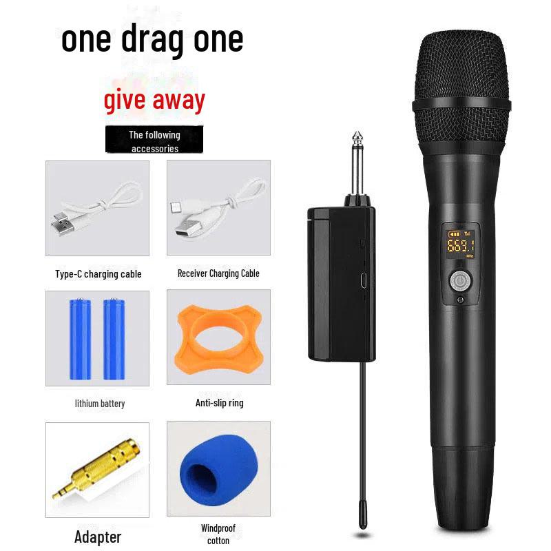 Universal Wireless U-Segment Metal Microphone for Home, Stage, and Karaoke
