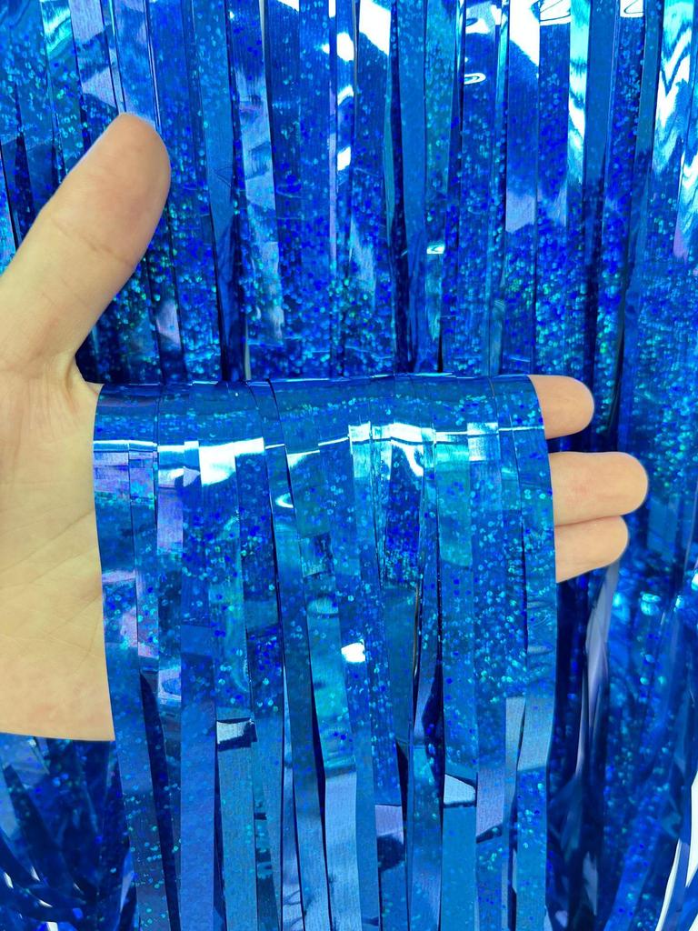 1m-4m Laser Rain Tinsel Door Curtain for Weddings, Christmas, and Birthday Party Decoration.