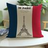 France Paris the Eiffel Tower Print Living Room Sofa Decorative Pillows Car Seat Chair Cotton Linen Cushion For Backyard Chair