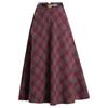 Woolen Plaid Pleated A-line Skirt - 2025 Winter Korean Style