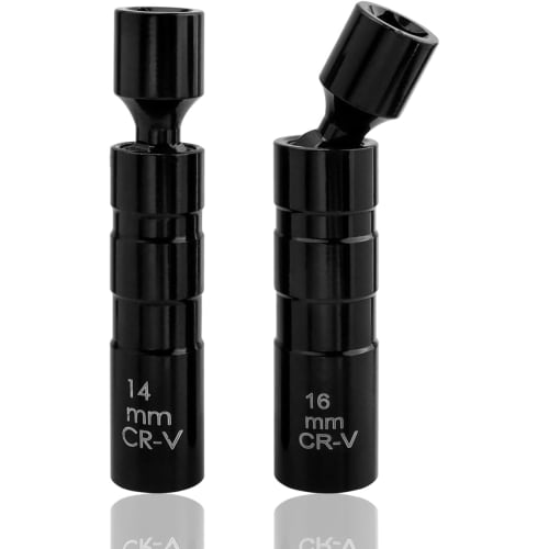 

Bestgle 2-Piece Spark Plug Wrench, 14mm/16mm, Magnetic Spark Plug Socket, 9.5mm (3/8 ) Drive, 12-Point Thin Wall, 360-Degree Rotating Universal Joint,