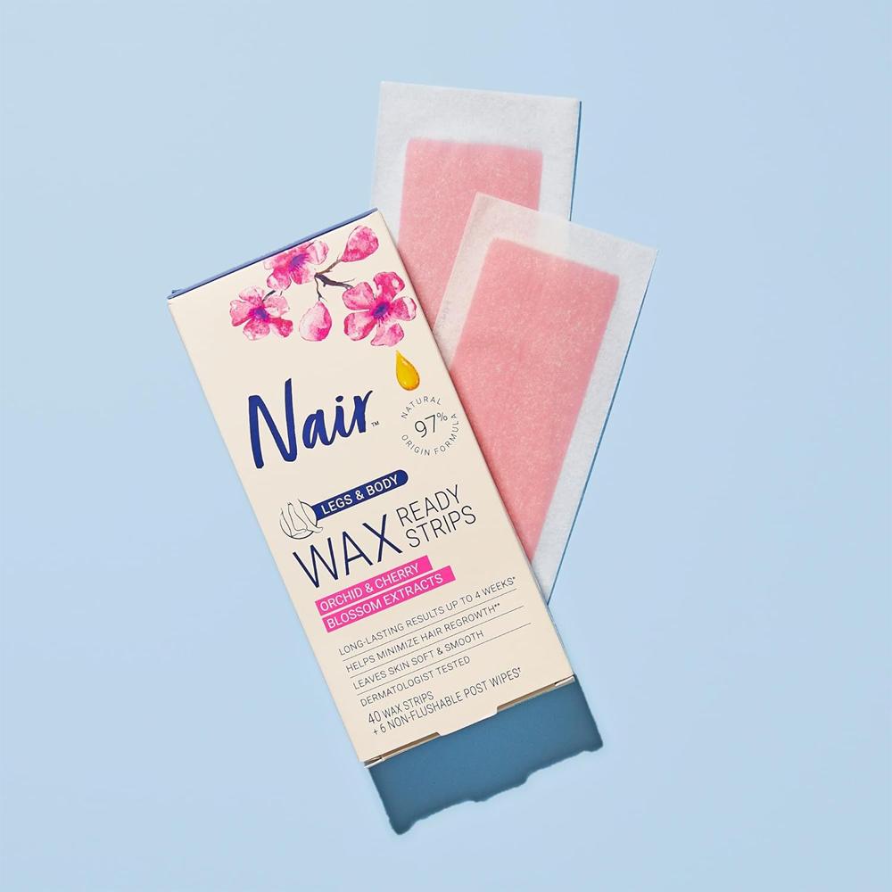 Plastry Z Woskiem Do Depilacji Nóg I Ciała Orchid & Cherry NAIR 40sztuk