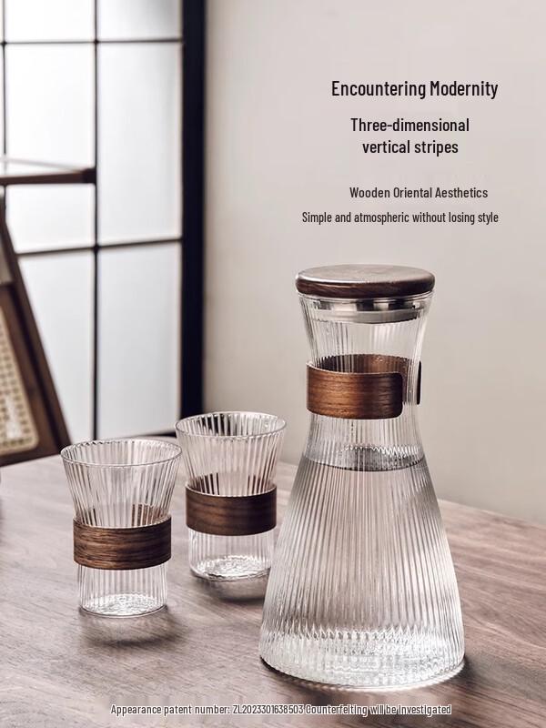 Elegant Glass Chinese Tea Set with 1.8L Kettle, 6 Cups & Tray