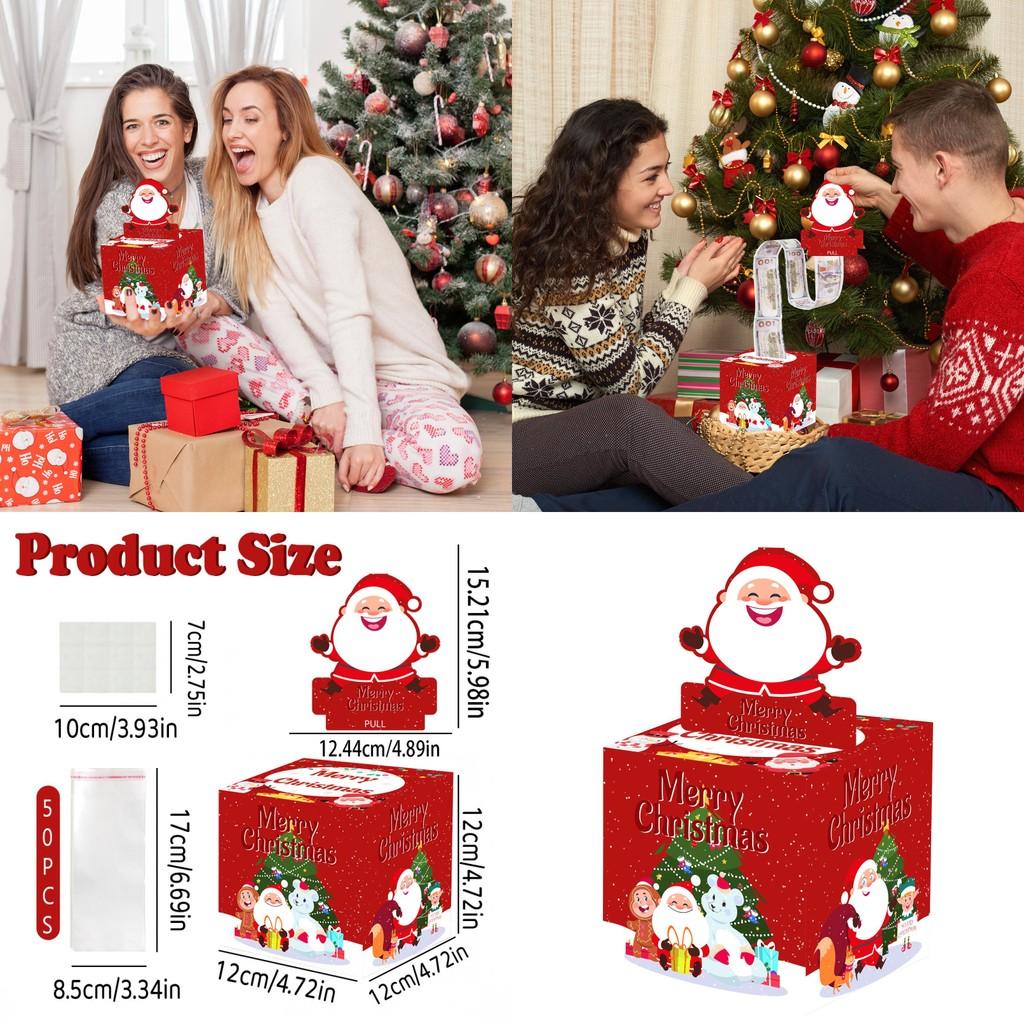 Red Christmas Main Picture Santa Claus Reindeer Pattern Paper Box For Festive Occasions