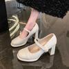 French Evening Wind Mary Jane Shoes Women's Spring and Autumn Xiaoxiangfeng Single Shoes 2025 New with Skirt Temperament High Heels