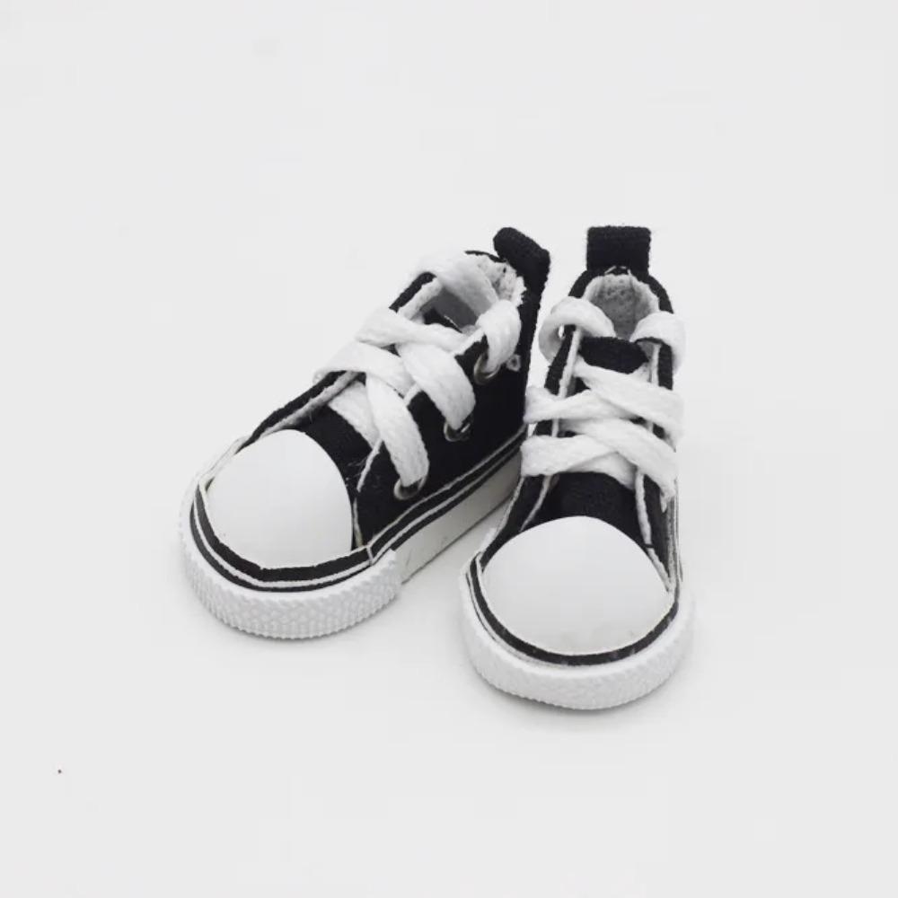BJD Doll Clothes Accessory 5CM Mini Canvas Shoelace Doll Shoes for Play House Dress Up Accessory 1Pair