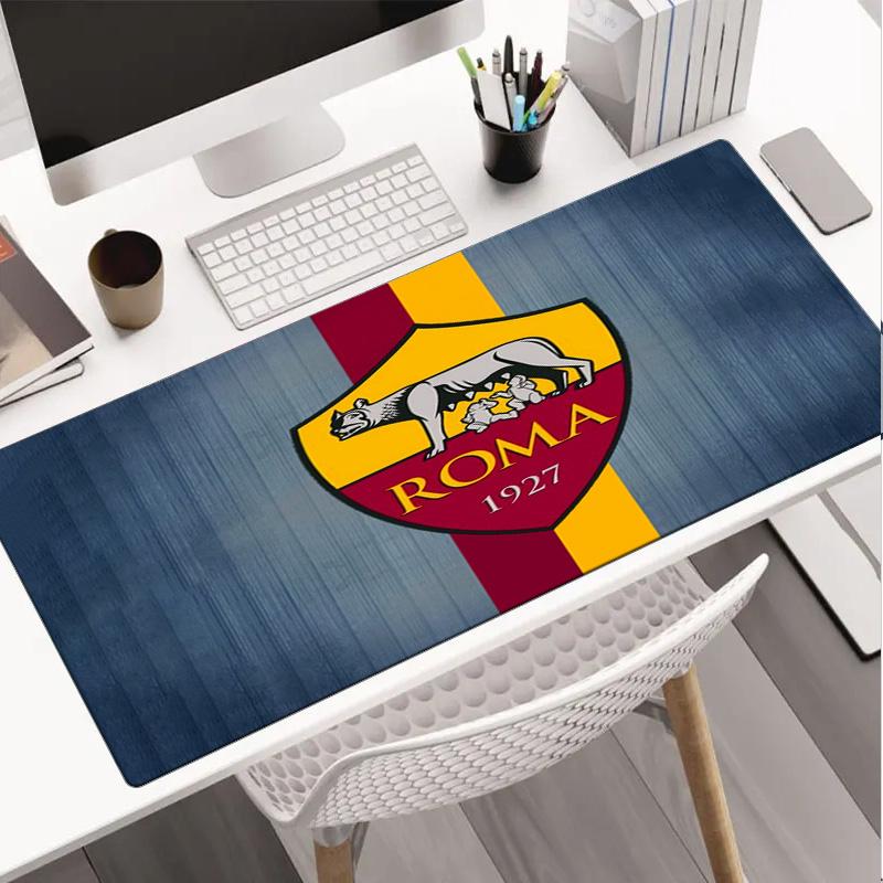 Tappetino per mouse Emblema Football Club Roma, Tappetino per mouse da gioco, Tappetino per tastiera, Decorazione per scrivania per computer portatile, Regalo per tifoso, Regalo di compleanno