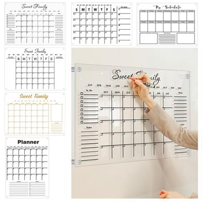 Reusable Whiteboard Acrylic Weekly Planner High-quality Schedule  Study