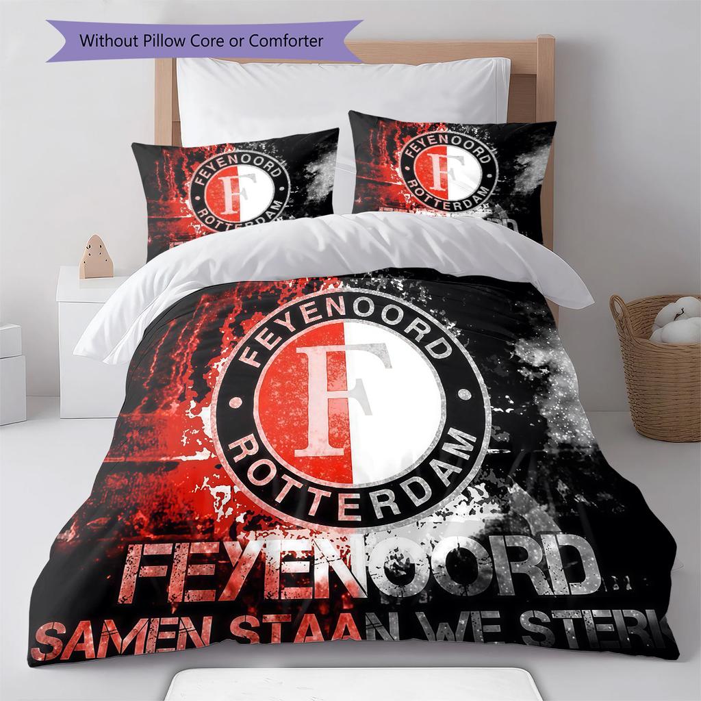 Feyenoord  Pattern Bedding Quilt Set Quilt Cover Pillowcase Home Decoration Birthday Gift (1 * duvet cover + 2 * pillowcase, without core)