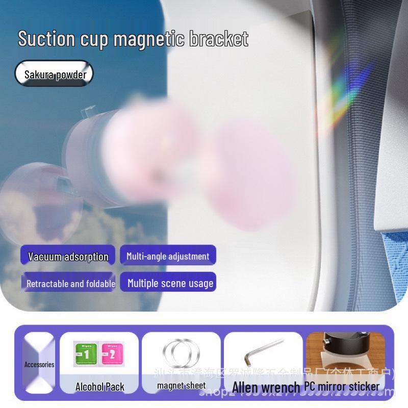 Portable Rotating Magnetic Phone Stand with Suction Cup for Car