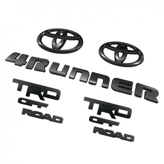 For 2010 To 2024 4RUNNER SR5 Premium Matte Blackout Emblem Overlay Kit 5 Pcs