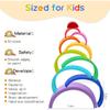 Silicone Rainbow Stacker Puzzle - Baby Stacking Toy Building Blocks, Open Ended Montessori Nesting and Sensory Fidget Toy Teether Gifts - 10 Layers