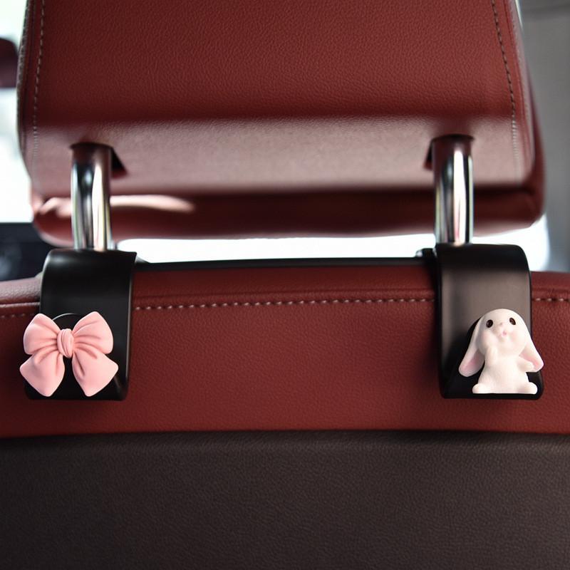 Plastic Cartoon Rabbit Car Seat Back Hook For Carrying Items