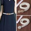 Waistband With Pearl Elegant Simple  Waist Chain  Ladies' Elastic Thin Pearl Waist Belt