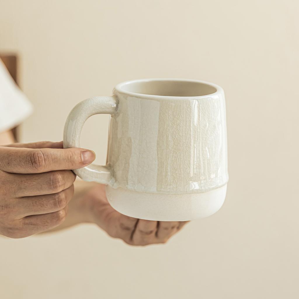 Dicker Becher Eisrissglasur Keramiktasse Haushaltswasserbecher Frühstücksmilchtasse Bürokaffeetasse