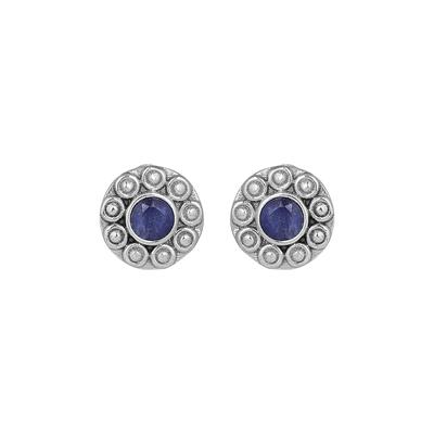Brinco de Gema de Safira Azul Feminino Prata Esterlina 925 Joia Feita à Mão Presente Para Ela