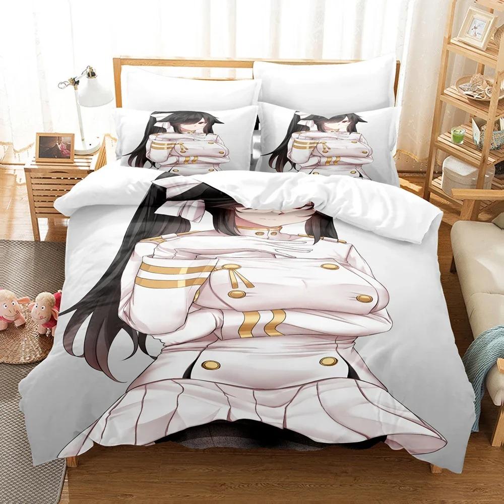3D Print Azur Lane Bedding Set,Duvet Cover Comforter Bed Set Quilt Cover Pillowcase,King Queen Twin Size Boys Girls Adultse