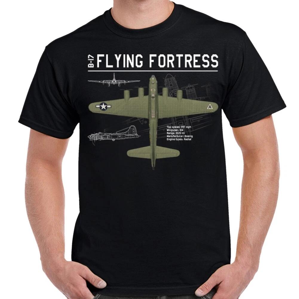 B-17 Flying Fortress Schematic Design T-Shirt XXXL
