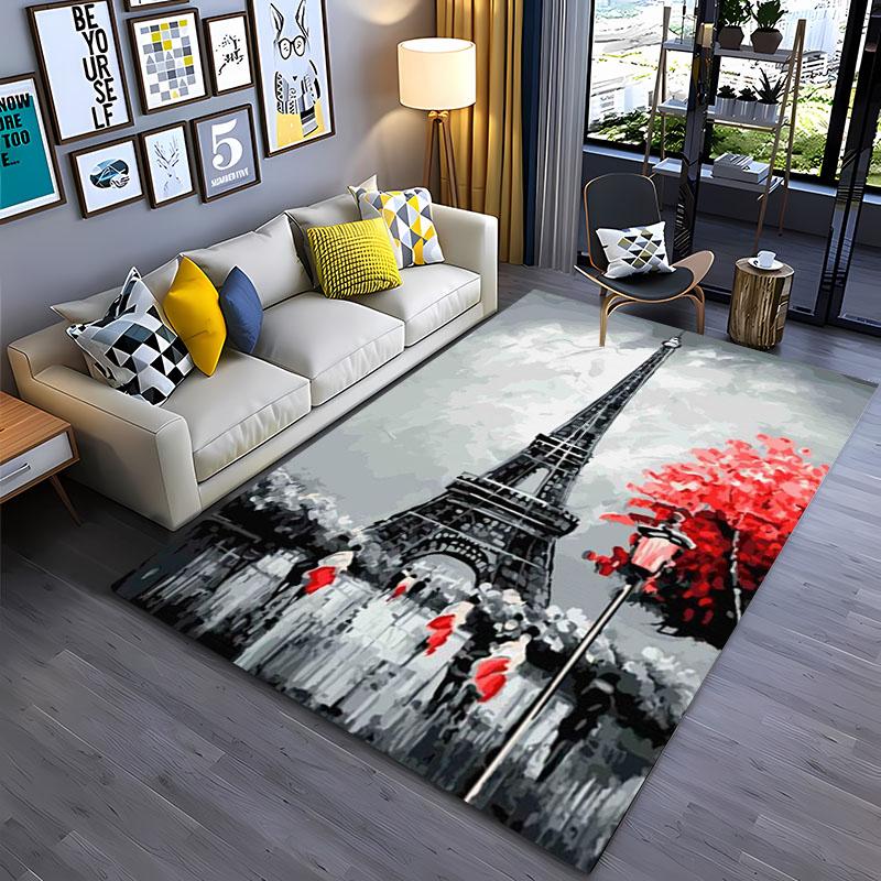 Beautiful Romantic  France Paris Eiffel Tower Carpets for Home Living RoomBedroom Sofa Doormat Kitchen Floor Rugs Anti-slipDecor