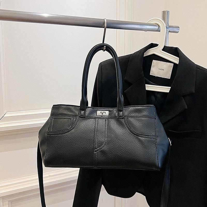 

Премиальная ретро сумка для поездок на работу женская новая модная универсальная на плечо, сумка-мессенджер, портативная сумка-тоут чёрный