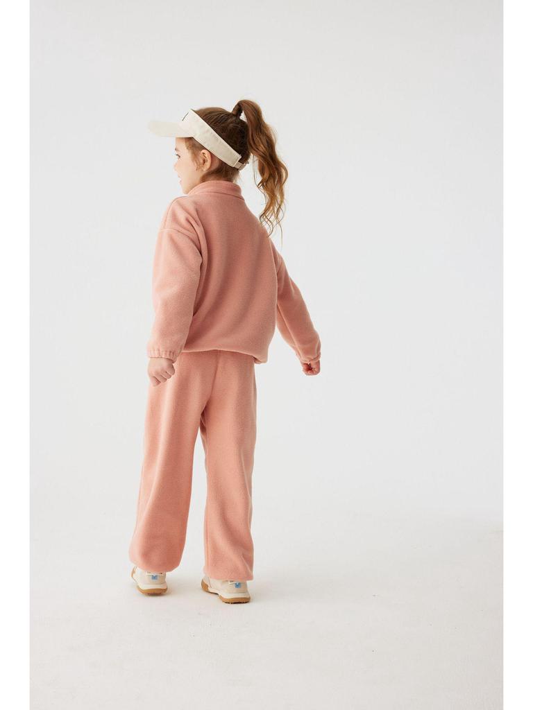 Fleecová mikinová souprava v korejském stylu pro děti - Teplá dvoudílná souprava na podzim/zimu s polovičním zipem pro chlapce a dívky ve věku 1-6 let