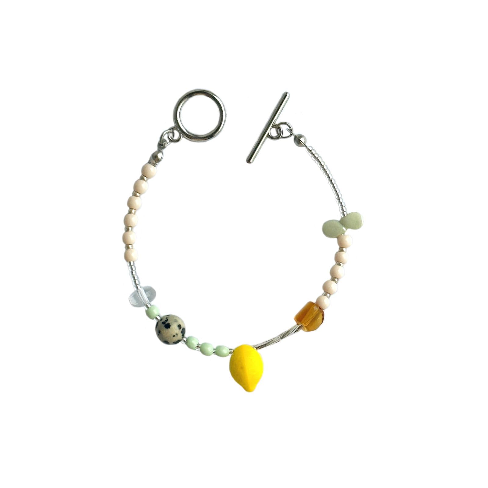 

Enze Bracelet Czech Beads Handmade Limited Edition Lemon Sunshine Bracelet Total length 18cm [ENZE] - approx. (including clasp) (Lemon Sunshine)