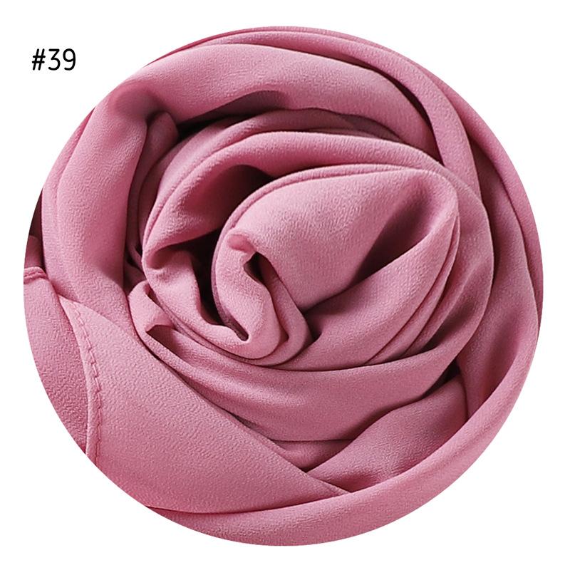 175X70Cm  High Quality Malaysian Pearl Chiffon Hijab Bundles Solid Color Scarves Head Scarf For Muslim Woman 73 Colors