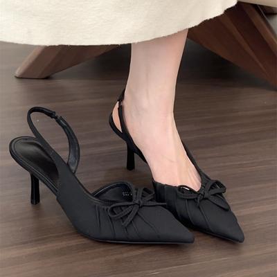 Niche Pointed High Heels French Purple Bag Head Sandals Fairy Shoes 2025 Spring and Summer Temperament Socialite Single Shoes