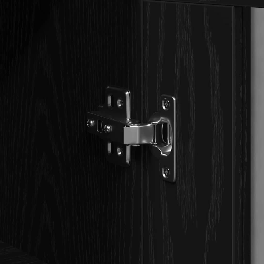 Wall Mounted Cabinet in Black Oak Look 69.5 x 34 x 90 cm
