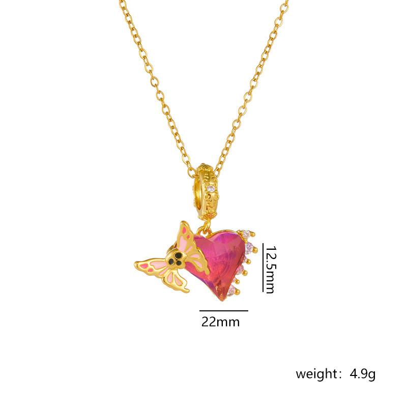 Personality Sun Moon Heart Zircon Pendant Necklace Stainless Steel Fashion Geometric Choker Jewelry Party Gifts For Women Girls