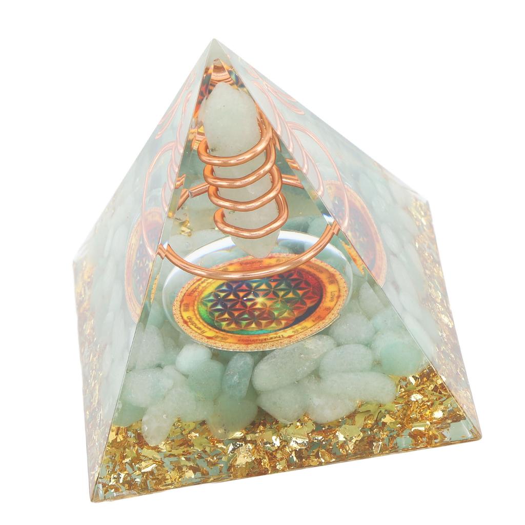 Generator de energie cristalină piramidă orgonită 6cm piatră cupru lucrat manual piramidă decor pentru pozitiv