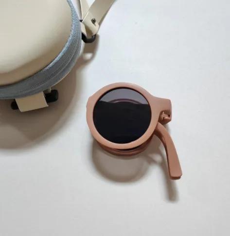 Foldable Kids Sunglasses Girls Boys Cute Round Sun Glasses Children Street Beat Eye Glasses Baby Shades Eyewears UV Protection