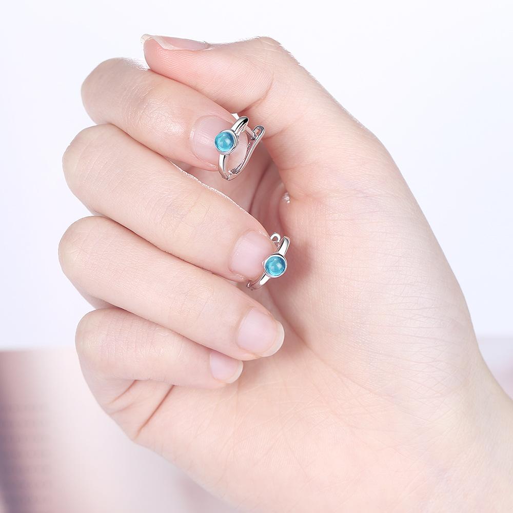 New Arrival Blue Cz Zircon Crystal Earrings 925 Sterling Silver Small Cute Earrings for Women Wedding Jewelry Gifts Pendientes