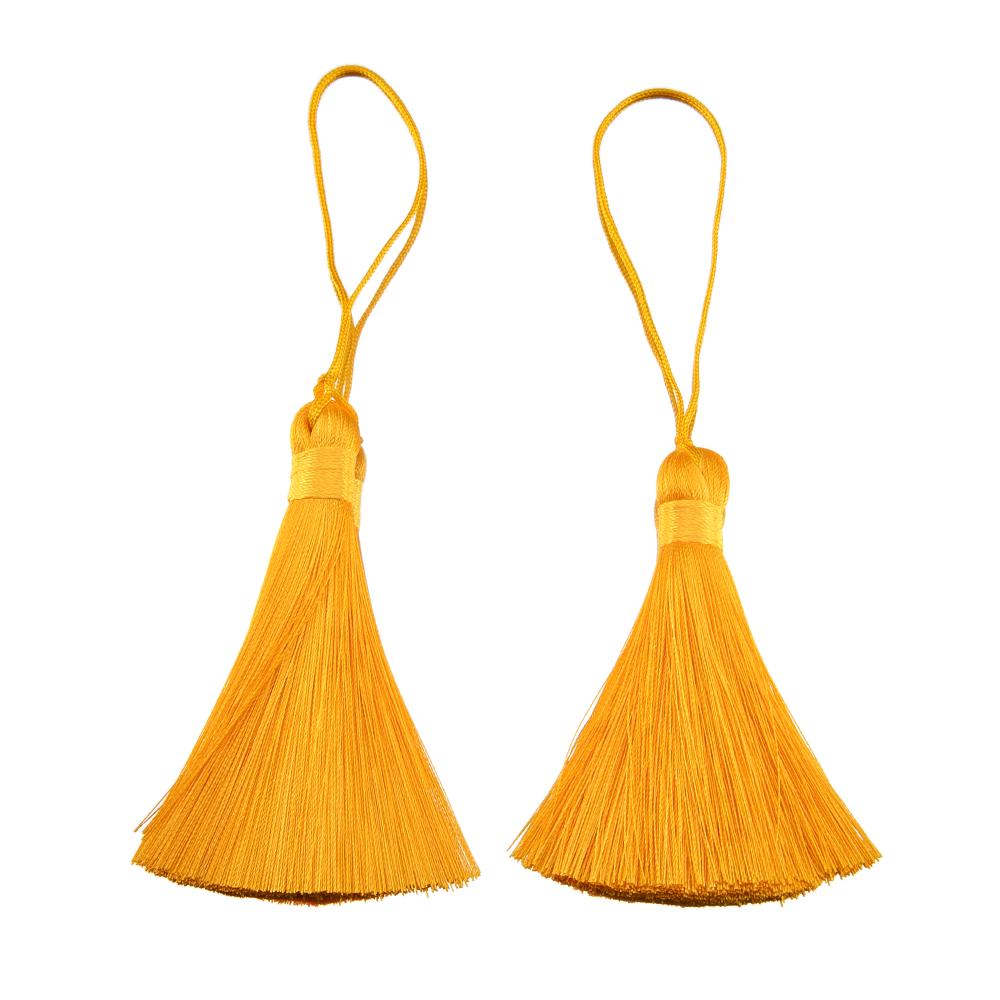 10pcs 8cm Tassel Earrings Polyester Silk Brush Pendant Earring Charm Satin Tassel DIY Jewelry Making Findings Handmade Craft