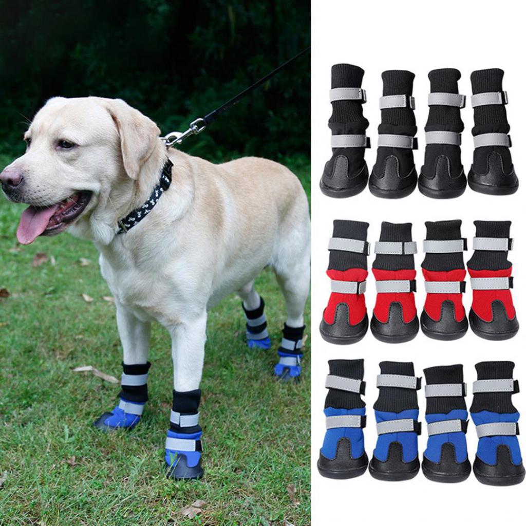 4Pcs Winter Warm AntiRutschHund Schuhe Stiefel Pfoten Protector