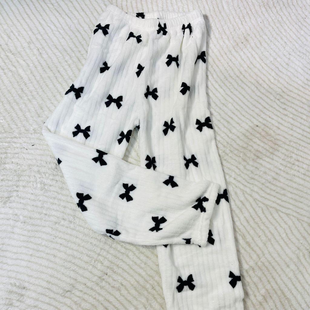 Doppelseitiges Fleece Warme Freizeit-Hose für Frühling und Winter - Gemütliche, lockere Nachtwäsche für zu Hause oder draußen