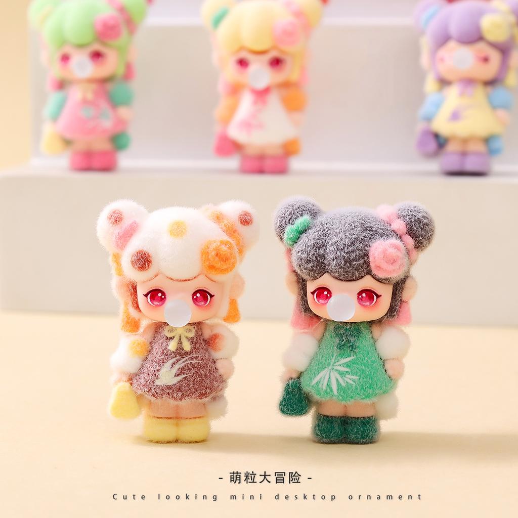 9pcs/Set Cute Bubble Blowing Girl Figure Toy Mini Figurine Desktop Decoration Model Ornaments Toys Boys Girls Christmas Gifts