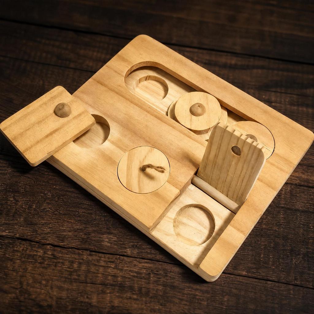 Wooden Guinea Pig Foraging Toy Boredom Enrichment Tray Safe