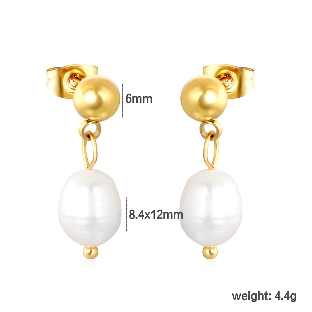 Elegant Baroque White Pearl Earrings Fashionable High-End Pearl Jewelry