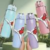 1PC Taekwondo Fighter Silhouette 750ml Color Plastic Sports Water Bottle Leakproof Flip Straw Lid Suitable for Sports Office Home Use