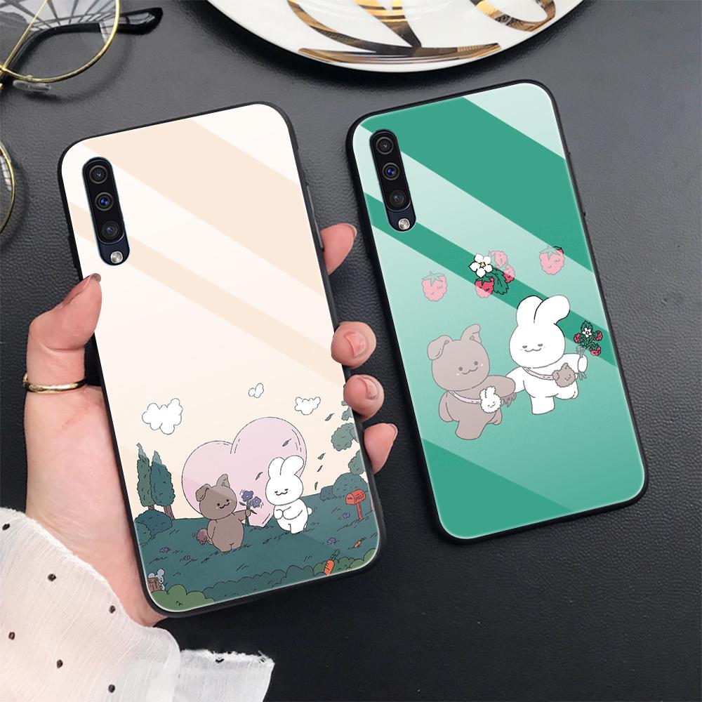 Cute Corgi Dog Case For Samsung Galaxy A71 A72 A70 A73 A53 A13 5g A03 A22 A21s A03 Core A42 A52 Animal Tempered Glass Cover
