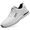 Men's 2025 Trend Genuine Leather Soft Sole Casual Breathable White Sneakers