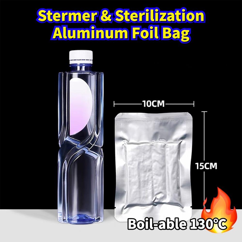 

50 шт. Алюминиевый реторта-пакет для хранения продуктов Пакет для запайки при высоких температурах Хранение орехов 10 x 15cm