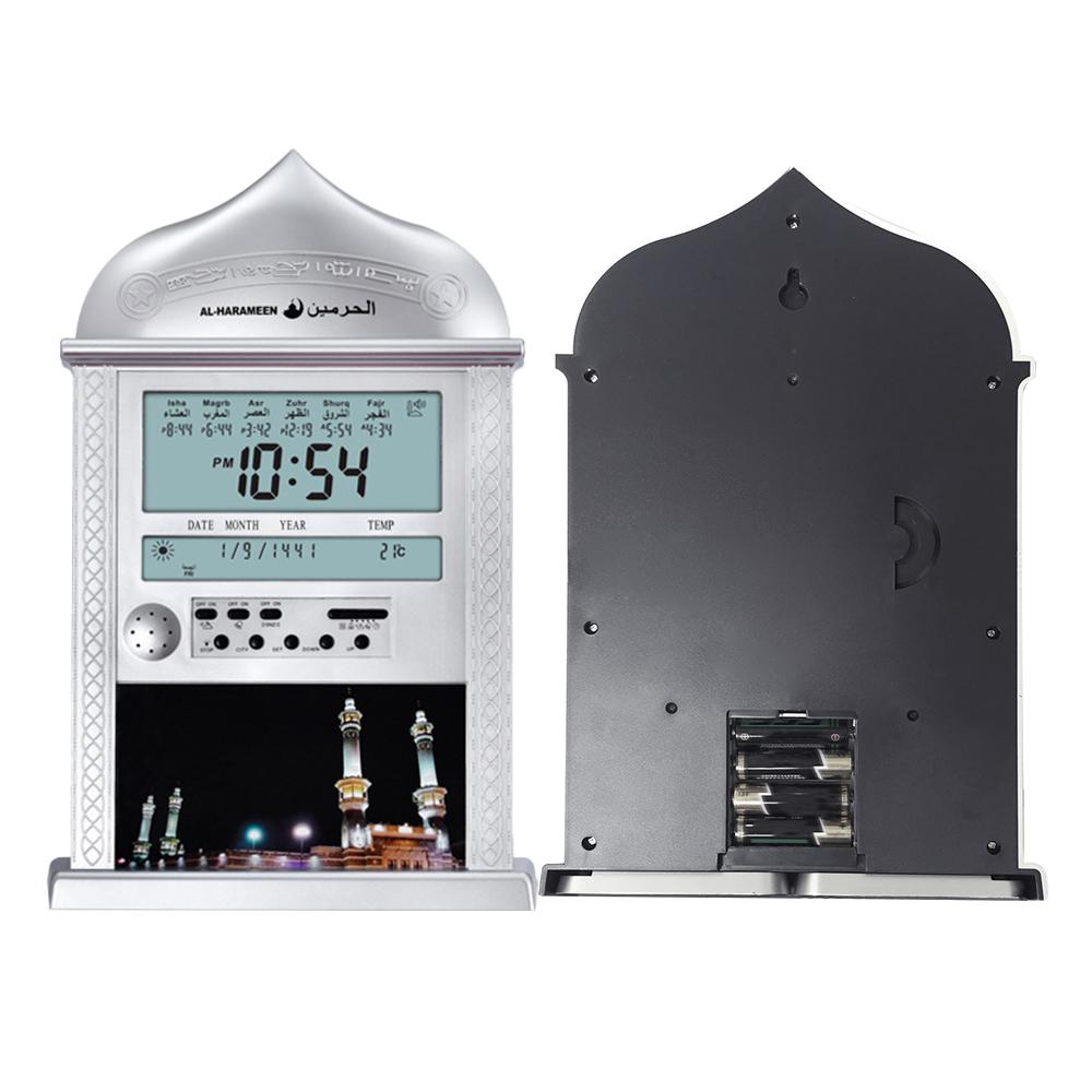 Muslim Prayer Wall Clock Calendar Alarm Clock Azan Calendar Ramadan Prayer Reminder Alarm Clock Islamic Mosque Gifts Decoration
