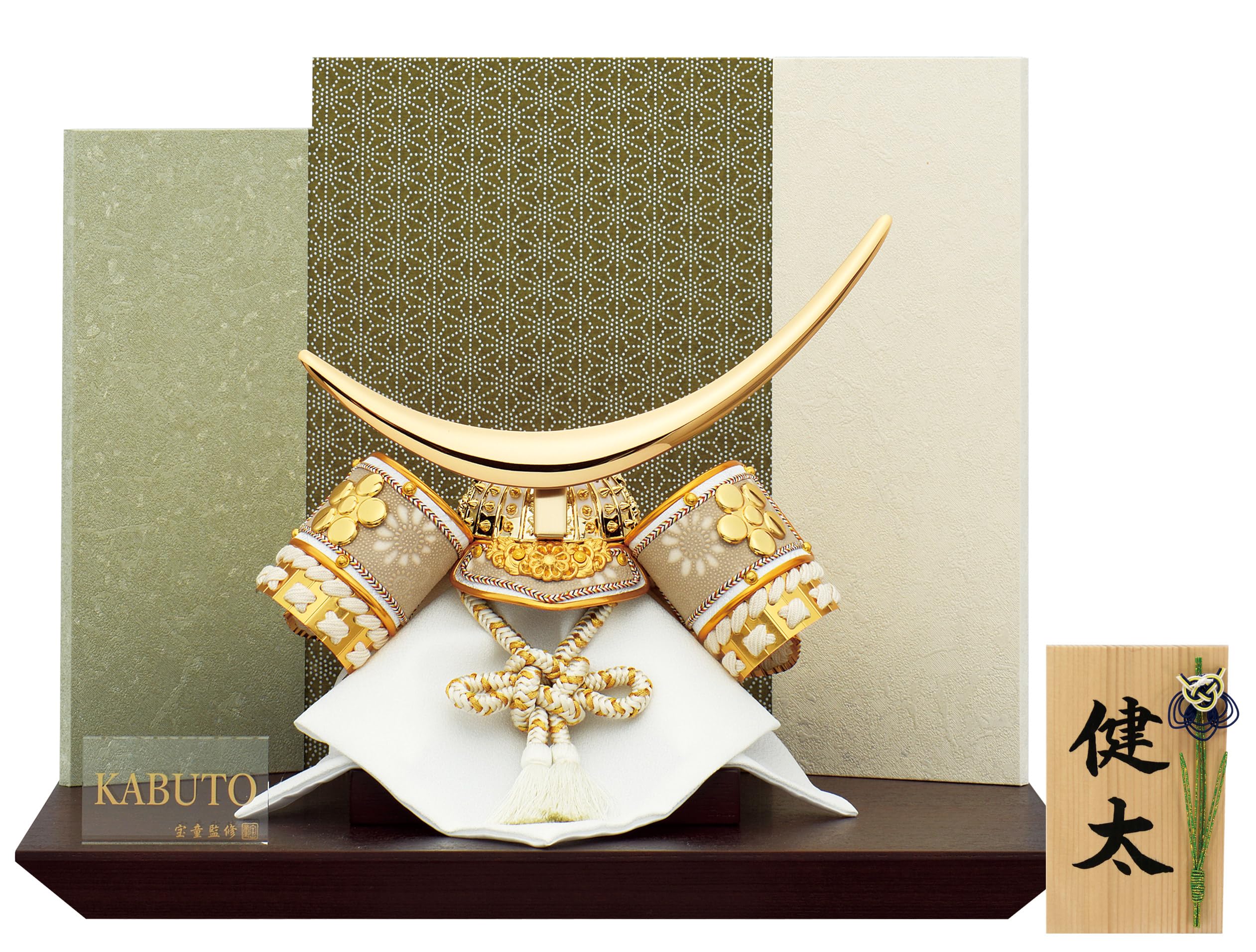 

Osaka Choseido Satsuki Doll Compact Helmet Decoration Flat Decoration Shirogane White Date Helmet 8 40 x Depth 29 x Height Comes with special wooden