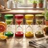 Portable Fruit Sand Clock Colorful Sand Hourglass Timer Stylish Sandglass Timer Kitchen Tools