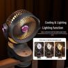 Silent USB Clip-on Desktop Fan with Light and Oscillation for Home and Dorm Use