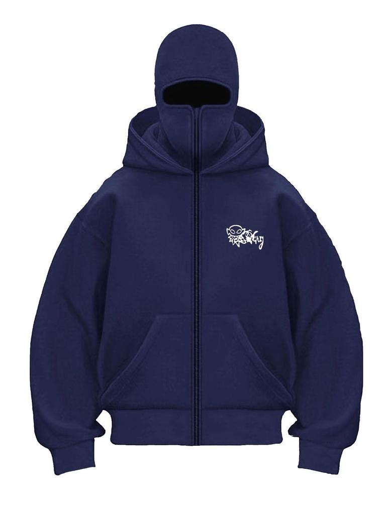 2025 American Trendy Double Hood Zipper Cardigan Hoodie - Couple Style, Windproof, High Street Fashion