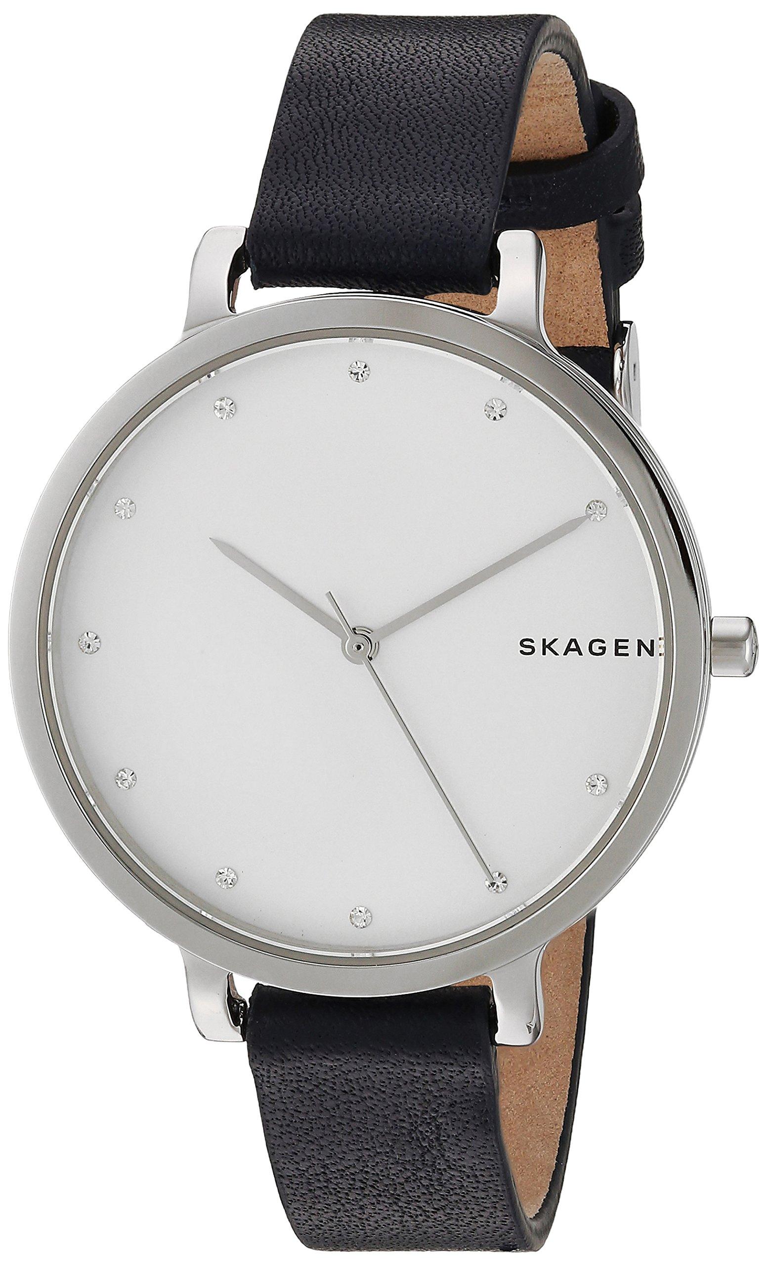 

Skagen Hagen Leather One Blue Watch, Size, синий